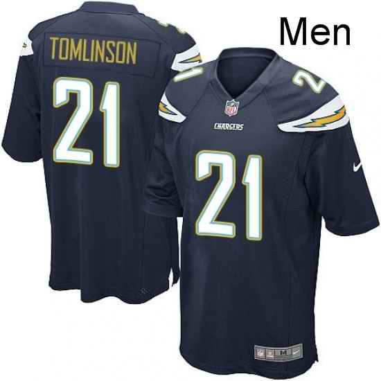 Men Nike Los Angeles Chargers 21 LaDainian Tomlinson Game Navy Blue Team Color NFL Jersey